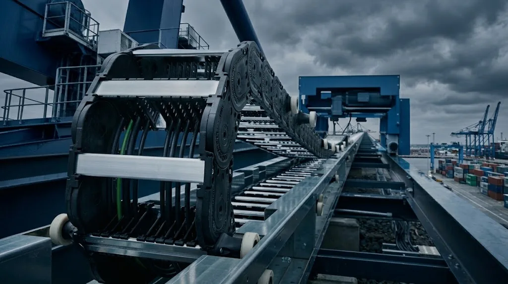 steel cable carrier on crane