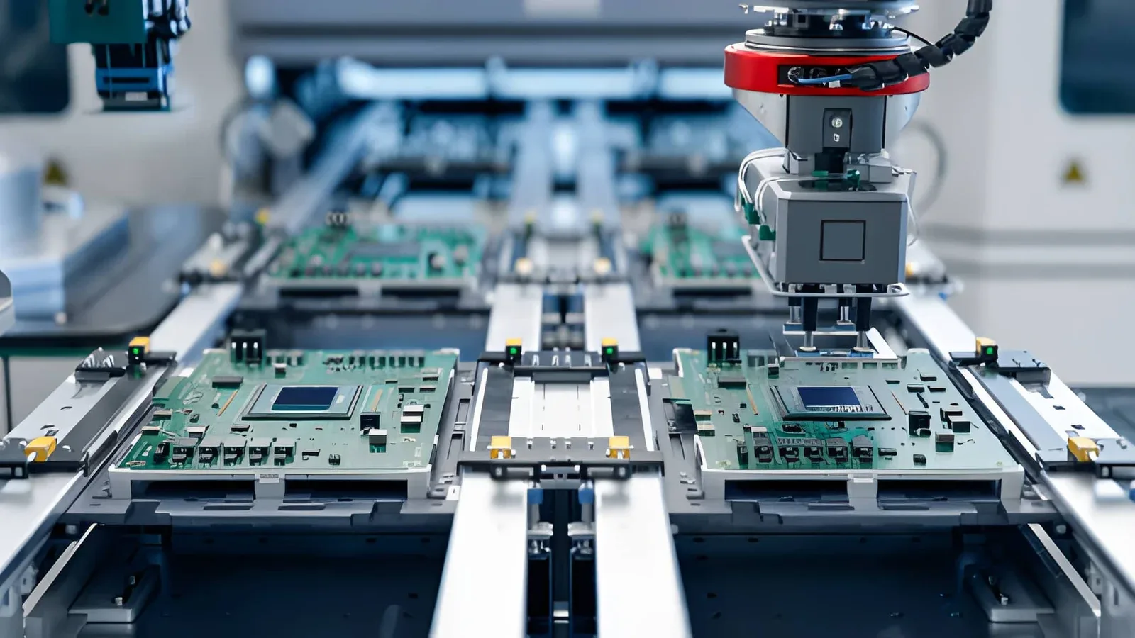 printplaten in een geautomatiseerde assemblagelijn