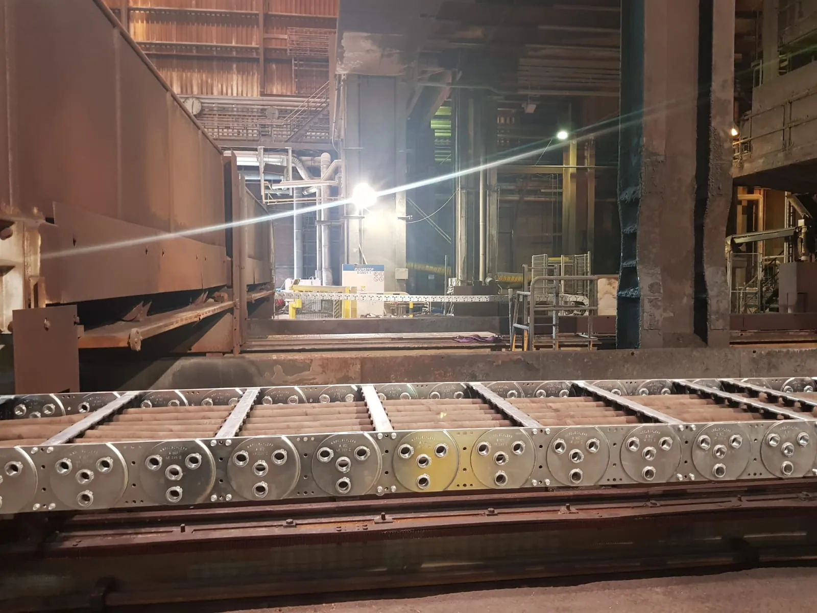 New steel cable carrier along the rolling line at Tata Steel