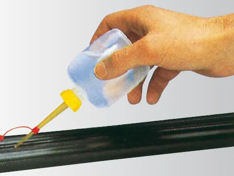RSQ adhesive is applied in the closure of the sleeving