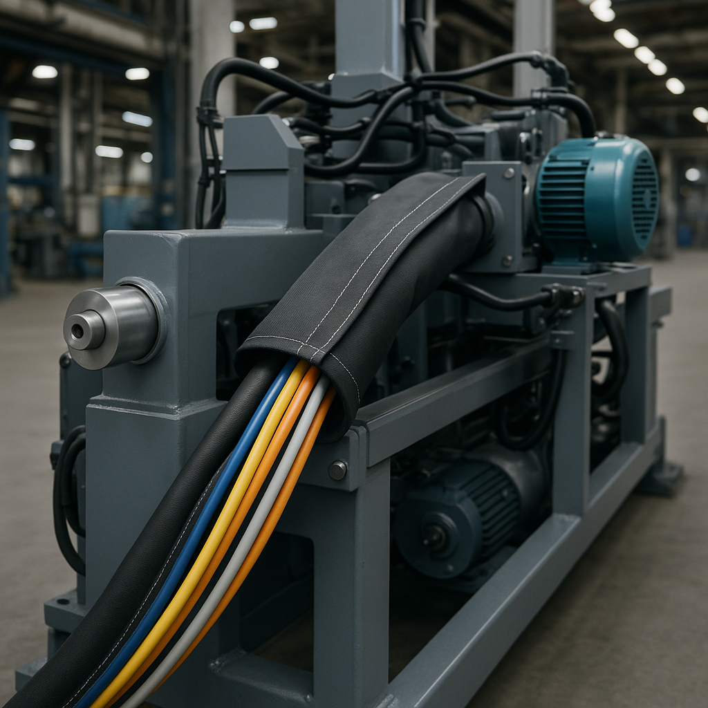 Systeemommanteling Machine Systeemommanteling rondom kabels op industriële machine